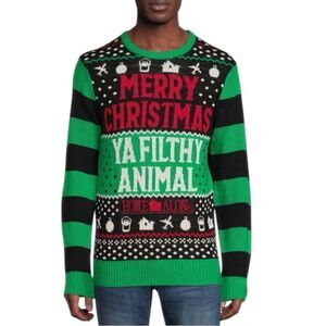 Celebrate Together Home Alone “Filthy Animal” Ugly Christmas Sweater. Size Small